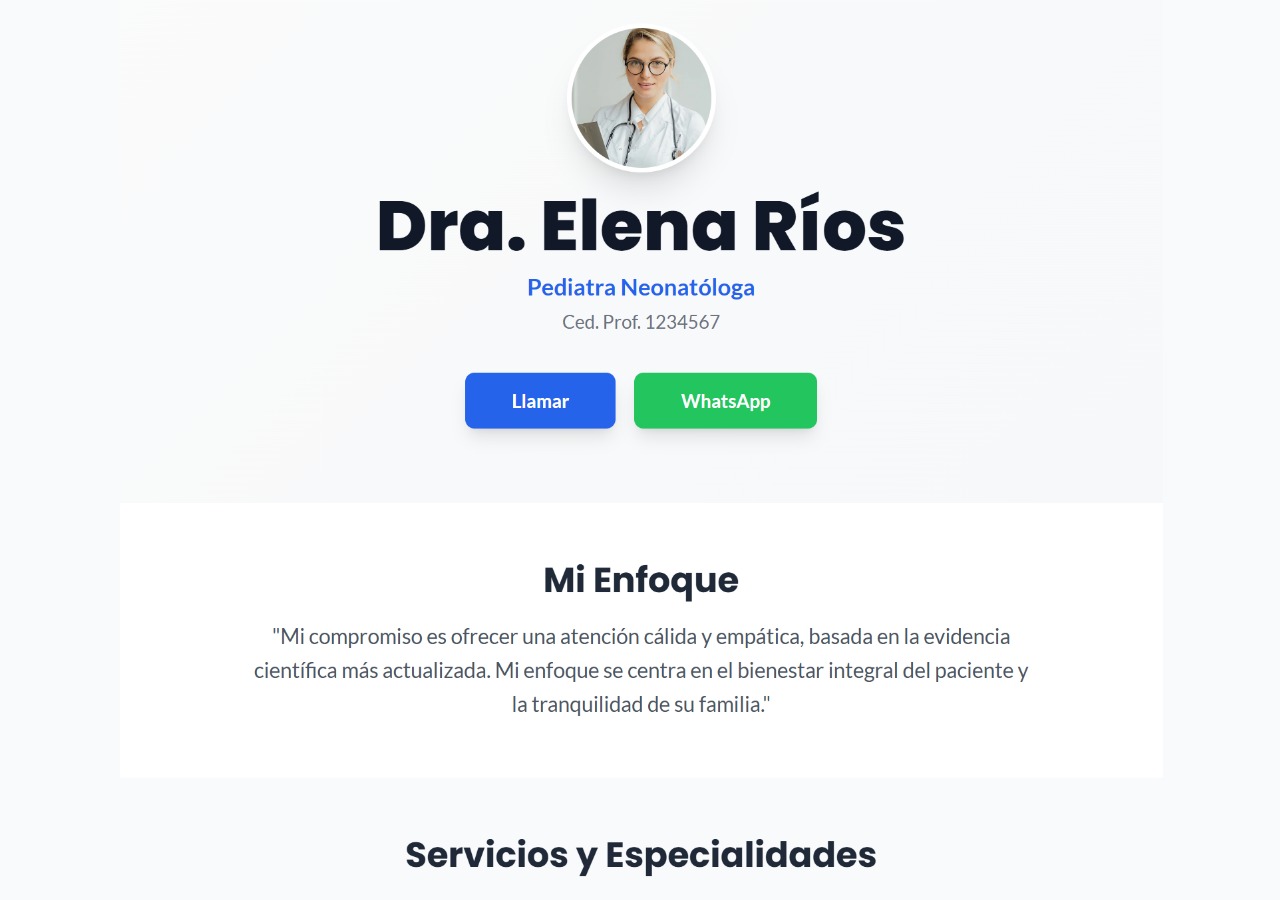 Imagen de profesional de la salud, Dra. Elena Ríos